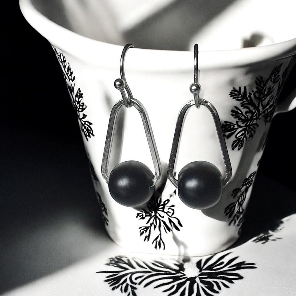 5 For 25alternative Biker Black Ball Dangles Earrings 8$
